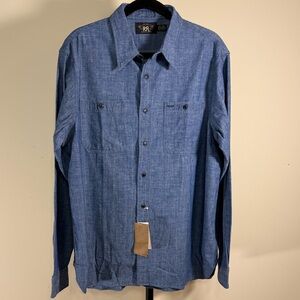 Ralph Lauren Double RL Denim Button down shirt color blue size Large